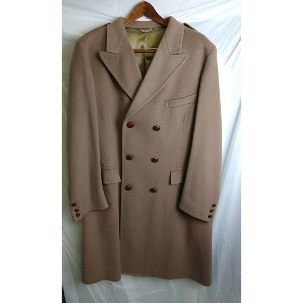 VTG DAKS London Union made in USA Camel Brown polo Topcoat 46 R